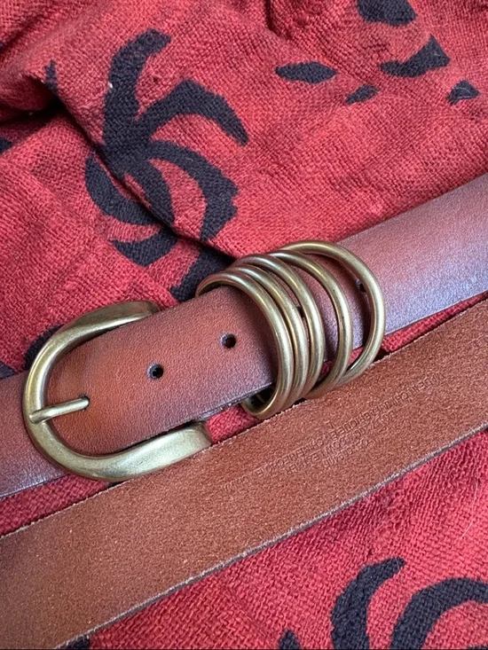 Anthropologie Multi Keeper Leather Belt in Cognac - Picture 11 of 12